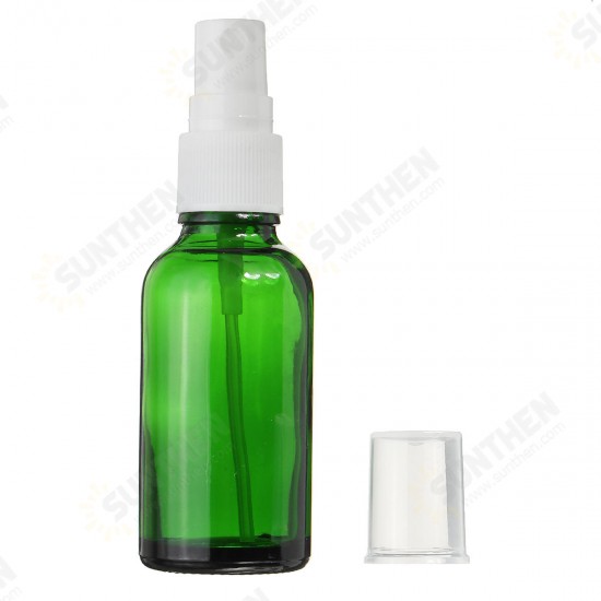 15/30/50ml Mini Green Spray Bottle Sprayer Refillable Container w/ Drop & Spray for Aromatherapy Perfume Essential Oi Travel