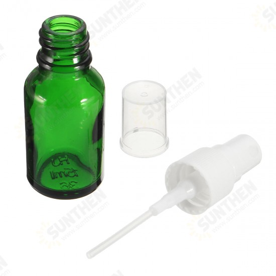 15/30/50ml Mini Green Spray Bottle Sprayer Refillable Container w/ Drop & Spray for Aromatherapy Perfume Essential Oi Travel