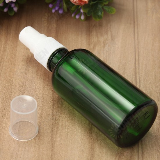 15/30/50ml Mini Green Spray Bottle Sprayer Refillable Container w/ Drop & Spray for Aromatherapy Perfume Essential Oi Travel