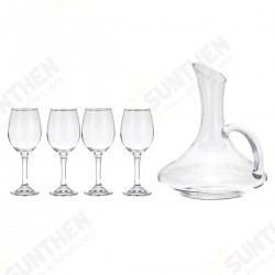 1700ML Crystal Glass Decanter and 4 Cups Elegant Pourer Carafe Lead-Free Table Aerator Carafe 1700ML Crystal Glass Decanter and 4 Cups Elegant Pourer Carafe Lead-Free Table Aerator Carafe
