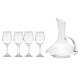 1700ML Crystal Glass Decanter and 4 Cups Elegant Pourer Carafe Lead-Free Table Aerator Carafe