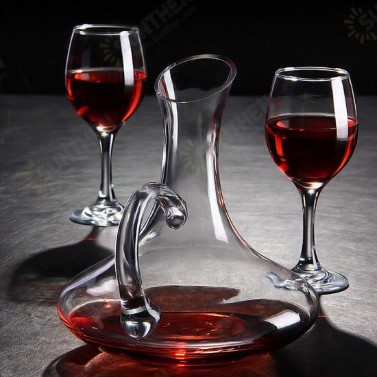 1700ML Crystal Glass Decanter and 4 Cups Elegant Pourer Carafe Lead-Free Table Aerator Carafe