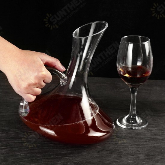 1700ML Crystal Glass Decanter and 4 Cups Elegant Pourer Carafe Lead-Free Table Aerator Carafe