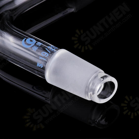 19/26 75 Degree Borosilicate Glass Distillation Adapter Connector Distilling Tube w/ Standard Ground Taper Inner Joints