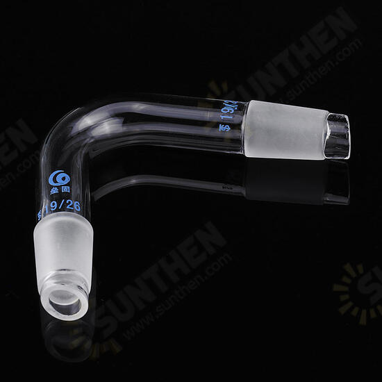 19/26 75 Degree Borosilicate Glass Distillation Adapter Connector Distilling Tube w/ Standard Ground Taper Inner Joints