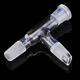 19/26 75 Degree Three-way Borosilicate Glass Distillation Adapter Connector Distilling Tube w/ Standard Ground Taper Joints