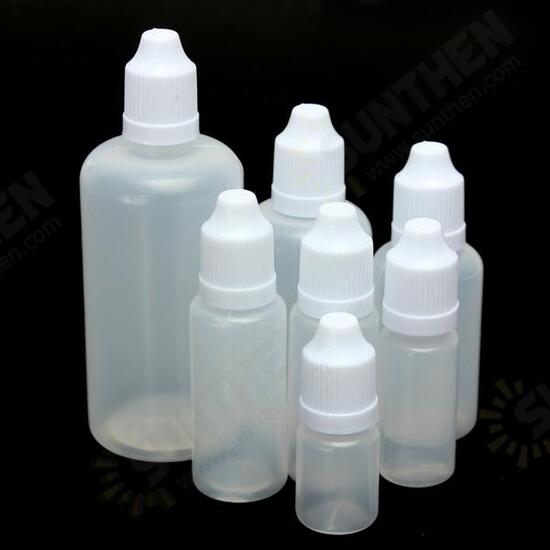 1pcs 5-100ml Empty Plastic Squeezable Eye Liquid Dropper Bottles