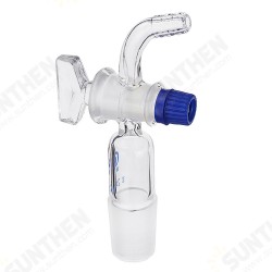 24/29 Glass Adapter Vacuum Flow Control Adapter with Glass Stopcock Male Ground Joint to Right Angle Hose Connection 24/29 Glass Adapter Vacuum Flow Control Adapter with Glass Stopcock Male Ground Joint to Right Angle Hose Connection