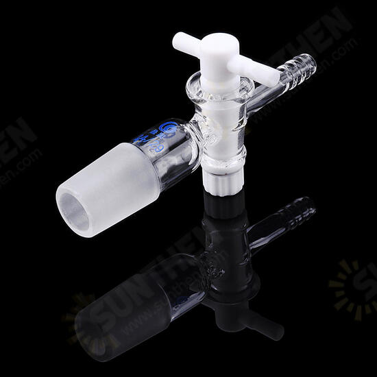 24/29 Glass Adapter Vacuum Flow Control Adapter with PTFE Stopcock Male Ground Joint to Straight Hose Connection