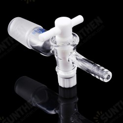 24/29 Glass Adapter Vacuum Flow Control Adapter with PTFE Stopcock Male Ground Joint to Straight Hose Connection 24/29 Glass Adapter Vacuum Flow Control Adapter with PTFE Stopcock Male Ground Joint to Straight Hose Connection