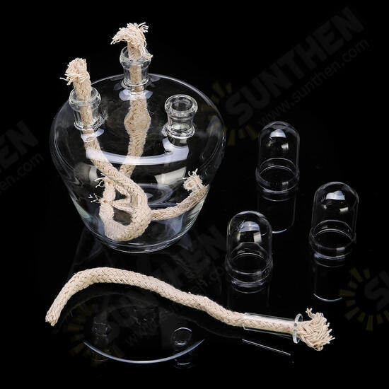 250mL 3-Neck Alcohol Burner Lamp Glass Lab Equipment Heating Boiling Flask