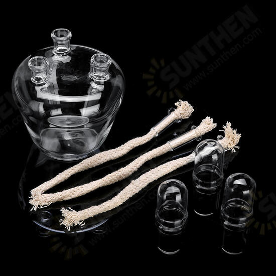 250mL 3-Neck Alcohol Burner Lamp Glass Lab Equipment Heating Boiling Flask