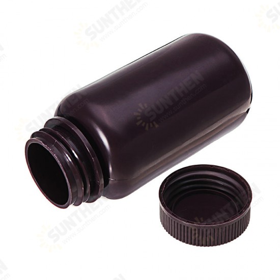 250mL PP Plastic Brown Bottle Wide Mouth Laboratory Sample Reagent Chemicals Storage Bottle