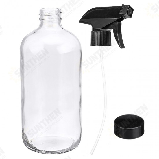 250ml/500ml Clear Glass Bottle With Trigger Sprayer Cap Essential Oil Water Spraying Bottle