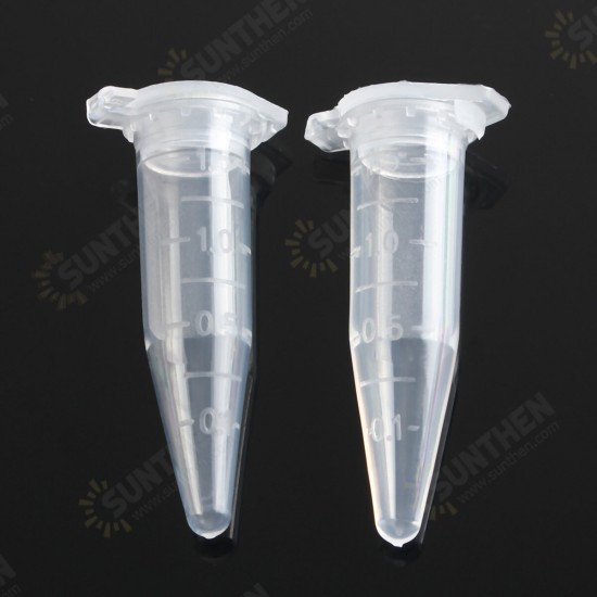 25pcs 1.5mL Disposable Graduated Clear Plastic Eppendorf Centrifuge Tube Vial