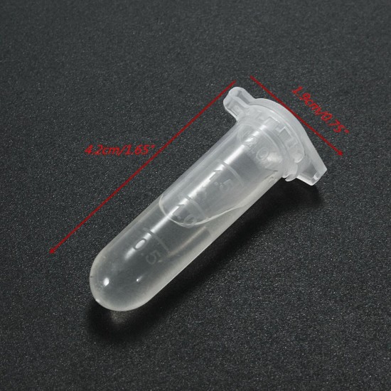 2ml Tube Vial Clear Plastic with Snap Cap for Lab Laboratory