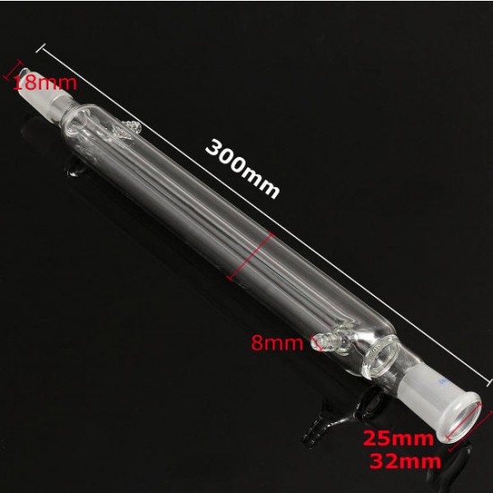 300mm 24/40 Joint Glass Straight Liebig Condenser Tube Lab Laboratory Glassware