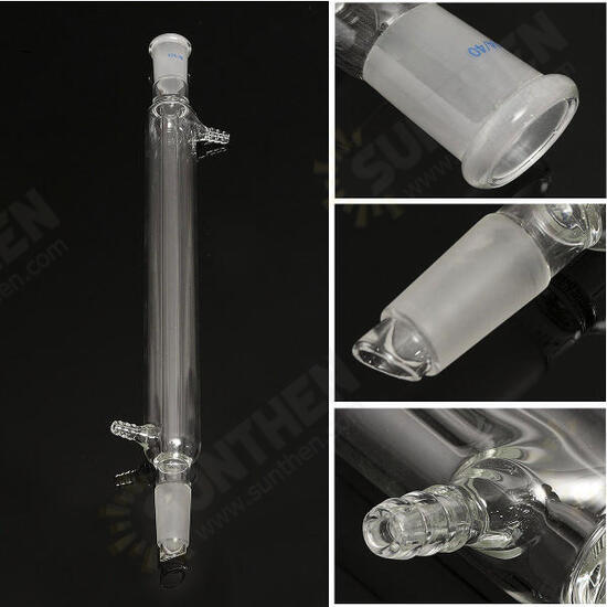 300mm 24/40 Joint Glass Straight Liebig Condenser Tube Lab Laboratory Glassware