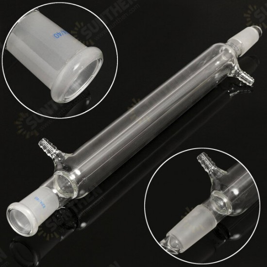 300mm 24/40 Joint Glass Straight Liebig Condenser Tube Lab Laboratory Glassware