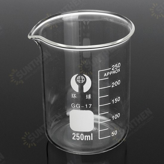 3Pcs 100ml 150ml 250ml Beaker Set Graduated Borosilicate Glass Beaker Volumetric Measuring Lab Glassware