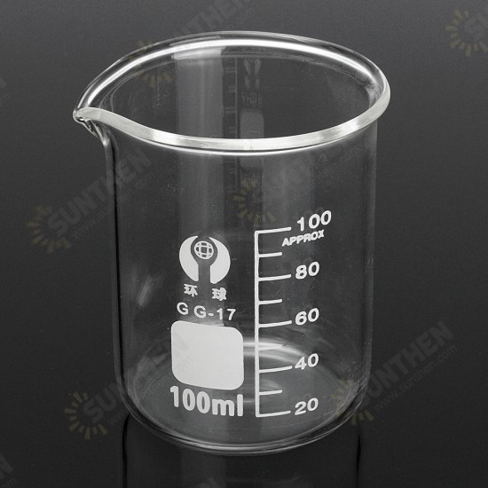 3Pcs 100ml 150ml 250ml Beaker Set Graduated Borosilicate Glass Beaker Volumetric Measuring Lab Glassware