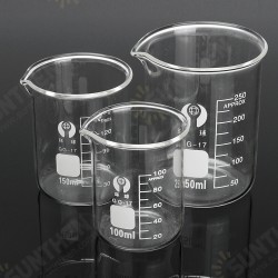 3Pcs 100ml 150ml 250ml Beaker Set Graduated Borosilicate Glass Beaker Volumetric Measuring Lab Glassware 3Pcs 100ml 150ml 250ml Beaker Set Graduated Borosilicate Glass Beaker Volumetric Measuring Lab Glassware