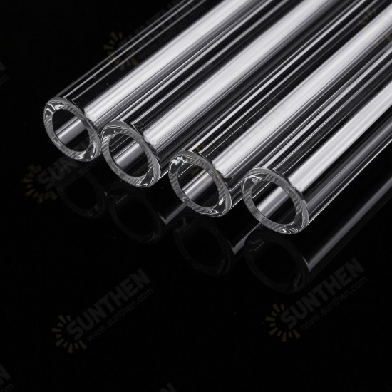 4Pcs 250mm OD 7mm 1.5mm Thick Wall Borosilicate Glass Blowing Tubes