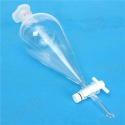 500mL 24/29 Joint Lab Glass Pear Shape Separatory Funnel with PTFE Stopcock 500mL 24/29 Joint Lab Glass Pear Shape Separatory Funnel with PTFE Stopcock