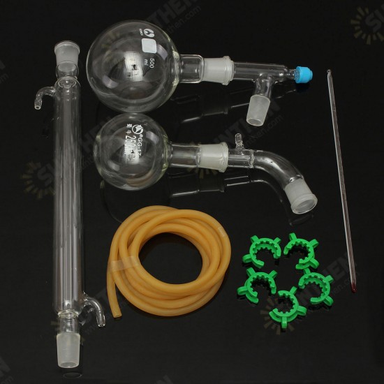 500mL 24/29 Joint Vacuum Distillation Extraction Laboratory Glass Apparatus Set Lab Glassware Kit