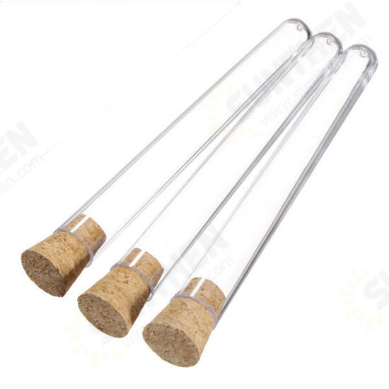 50Pcs 16x150mm 20ml Plastic Test Tube With Stopper Lab Supplies