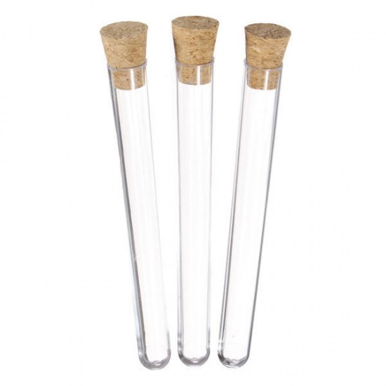 50Pcs 16x150mm 20ml Plastic Test Tube With Stopper Lab Supplies