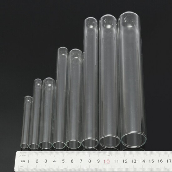 5Pcs Transparent Lab Borosilicate Glass Test Tube in Diffrent Size for Laboratory