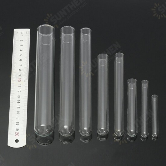 5Pcs Transparent Lab Borosilicate Glass Test Tube in Diffrent Size for Laboratory