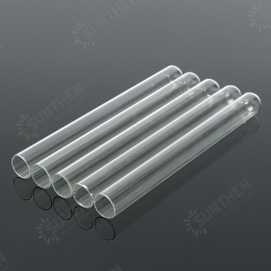 5Pcs Transparent Lab Borosilicate Glass Test Tube in Diffrent Size for Laboratory