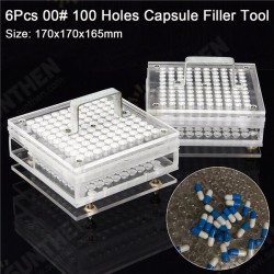 6Pcs Plexiglass 100 Holes Capsule Filler Capsule Filling Machine Tool 6Pcs Plexiglass 100 Holes Capsule Filler Capsule Filling Machine Tool