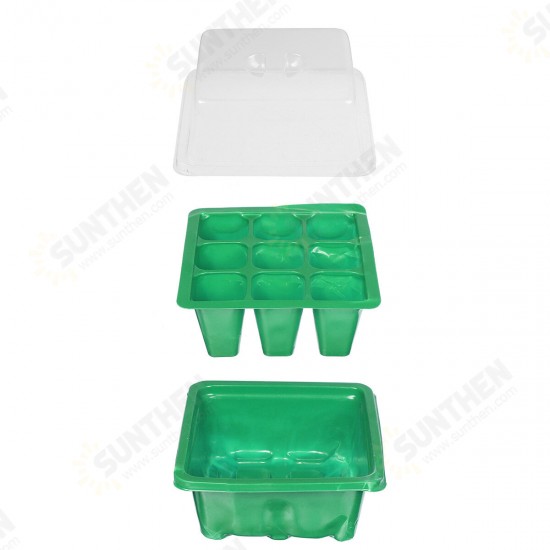 9 Holes Plastic Planting Box Set Nursery Pot Plant Grow Garden Germination Kit