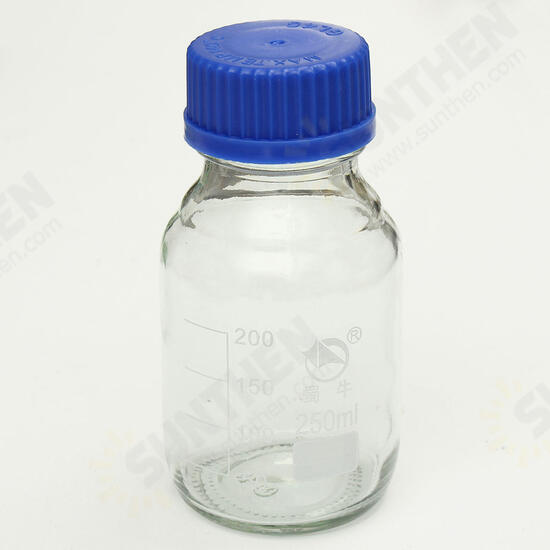 Experiment Glass Reagent Bottles Blue Screw Cap 100ml 250ml 500ml 1000ml