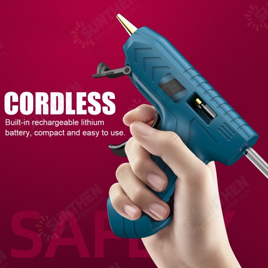 1800mAh 40W Cordless DIY Hot Melt Glue Guns Hot Glue Guns with Sticks USB Rechargeable Melting Glue Gun Kit for Kids DIY Arts Crafts Projects