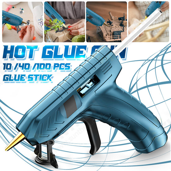 1800mAh 40W Cordless DIY Hot Melt Glue Guns Hot Glue Guns with Sticks USB Rechargeable Melting Glue Gun Kit for Kids DIY Arts Crafts Projects