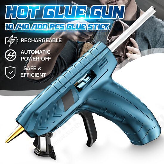 1800mAh 40W Cordless DIY Hot Melt Glue Guns Hot Glue Guns with Sticks USB Rechargeable Melting Glue Gun Kit for Kids DIY Arts Crafts Projects