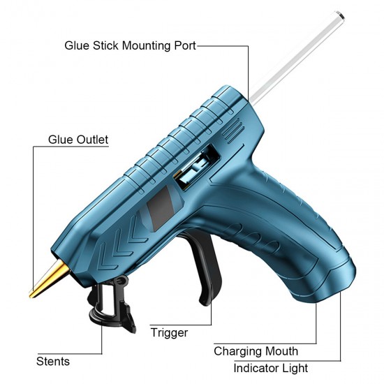 1800mAh 40W Cordless DIY Hot Melt Glue Guns Hot Glue Guns with Sticks USB Rechargeable Melting Glue Gun Kit for Kids DIY Arts Crafts Projects