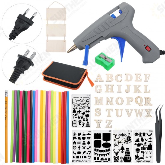 57Pcs 30W Cordless Electric Hot Glue Guns DIY Art Craft Glue Guns with Adhesive Melt Glue Sticks