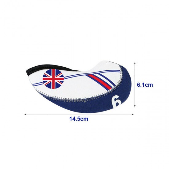 10Pcs/set Golf Club Iron Head Cover Headcover Neoprene Protect Set National Flag Headcover