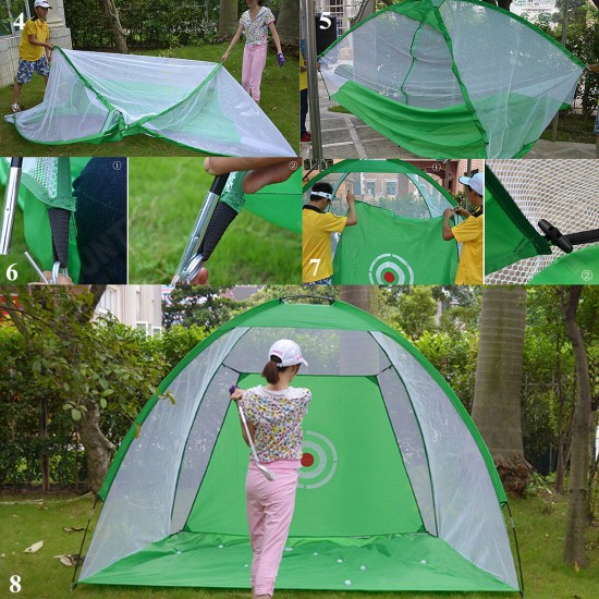 1M/3M Foldable Golf Practice Net Golf Hitting Cage Indoor Outdoor Garden Grassland Golf Chipping Club Training Aids Tent