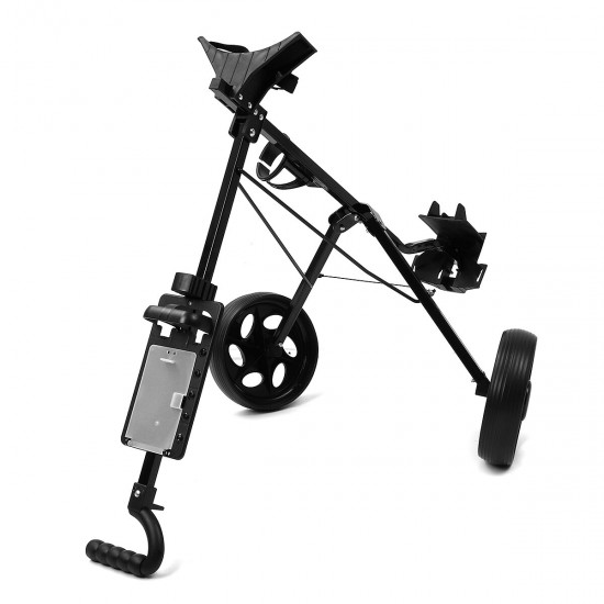 2 Wheel Golf Push Cart Outdoor Foldable Golf Trailer Lightweight Adjustable Handle Golf Carrier Golf Trolley Sport Equipment