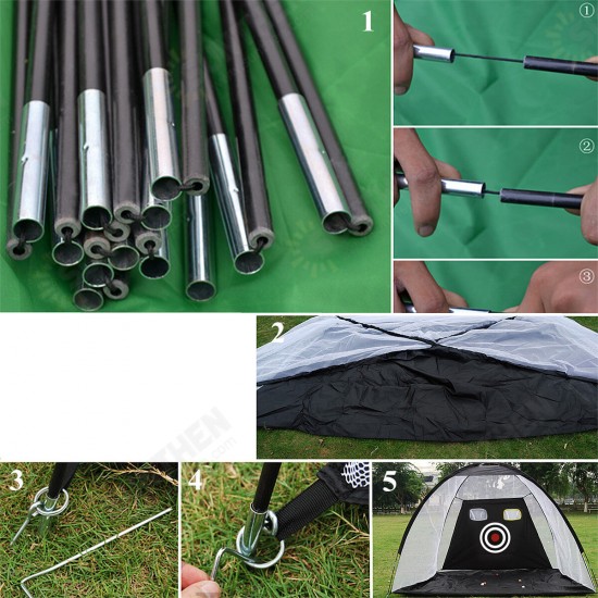 2m Golf Training Net Folding Oxford Cloth Practice Net With Storage Bag