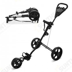 3 Wheel Folding Golf Cart Pull Push Trolley with Scorecard Cup Holder Foot Brake Outdoor Sport 3 Wheel Folding Golf Cart Pull Push Trolley with Scorecard Cup Holder Foot Brake Outdoor Sport