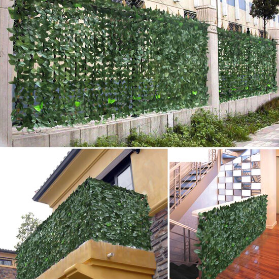 3Mx1M Artificial Faux Ivy Leaf Privacy Fence Screen Decor Panels Hedge Garden Outdoor Wall Cover