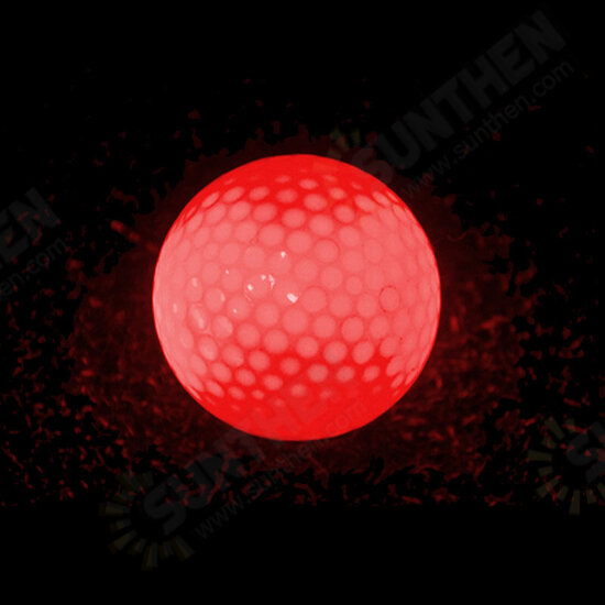 3PCS/Box Golf Balls LED Seven-Color Flashing Light-Emitting Golf Balls Night Golf Course Practice Ball Random Color