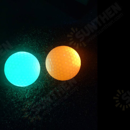 3PCS/Box Golf Balls LED Seven-Color Flashing Light-Emitting Golf Balls Night Golf Course Practice Ball Random Color